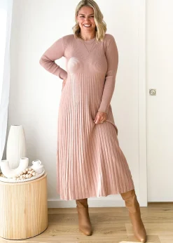 Women Gingham & Heels Knit Dresses>Robine Knit Midi Dress