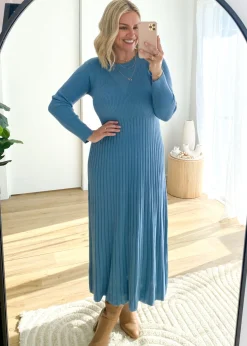 Women Gingham & Heels Knit Dresses>Robine Knit Midi Dress