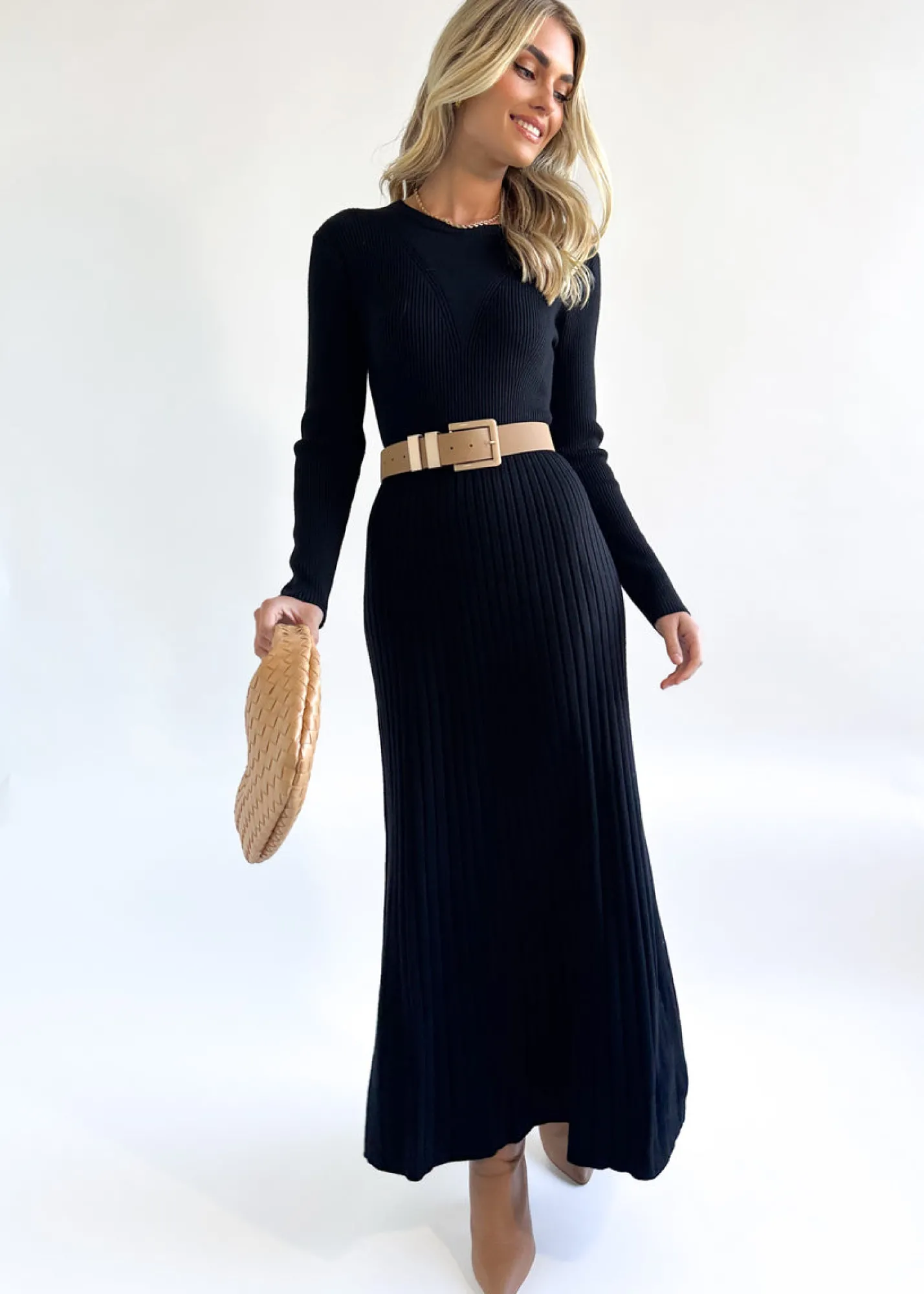 Women Gingham & Heels Knit Dresses>Robine Knit Midi Dress