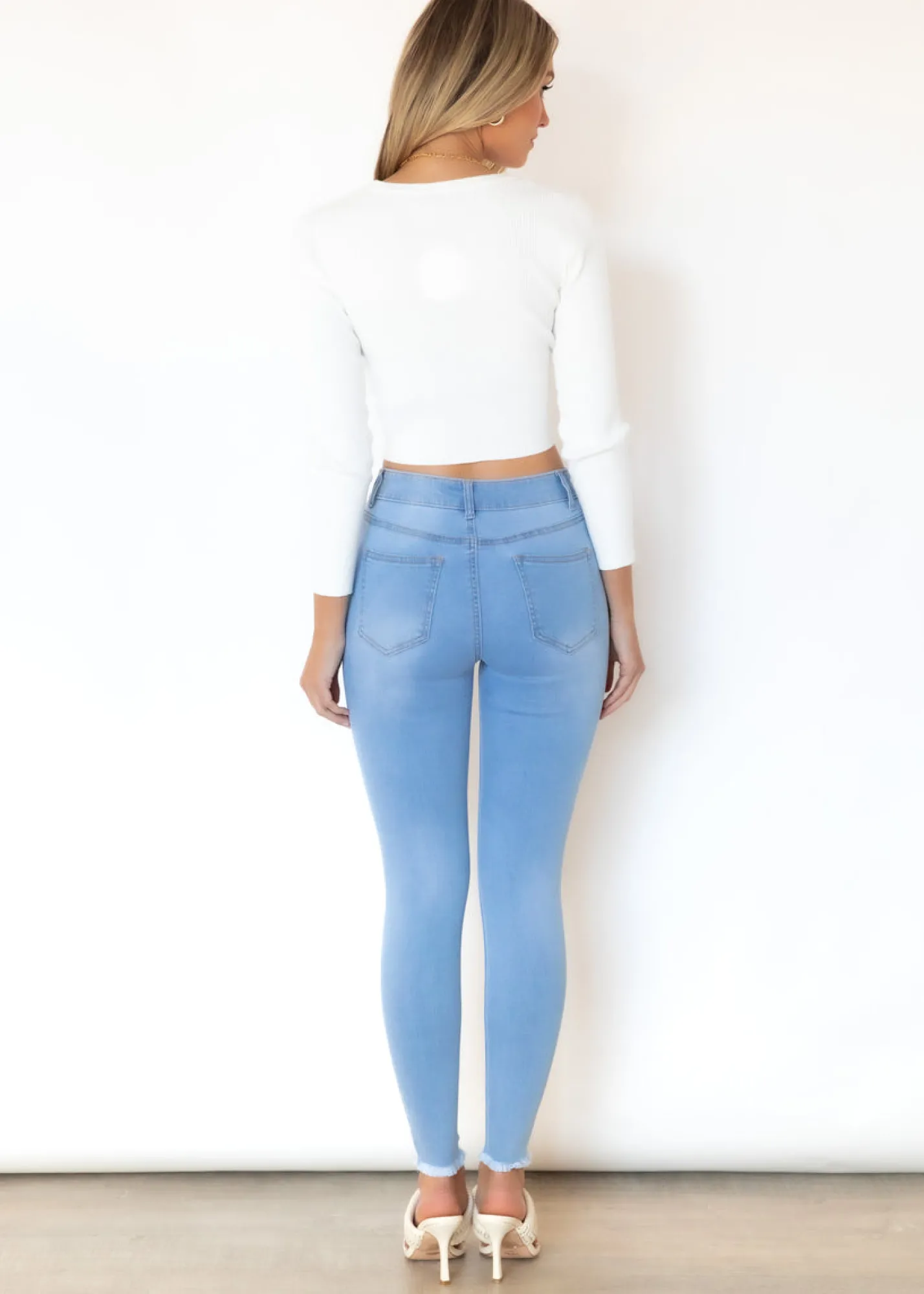 Women Gingham & Heels Jeans>Roughed Up Jeans