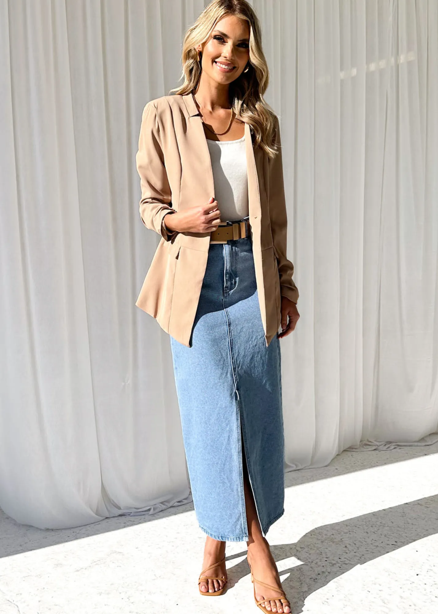 Women Gingham & Heels Sets>Rowan Blazer