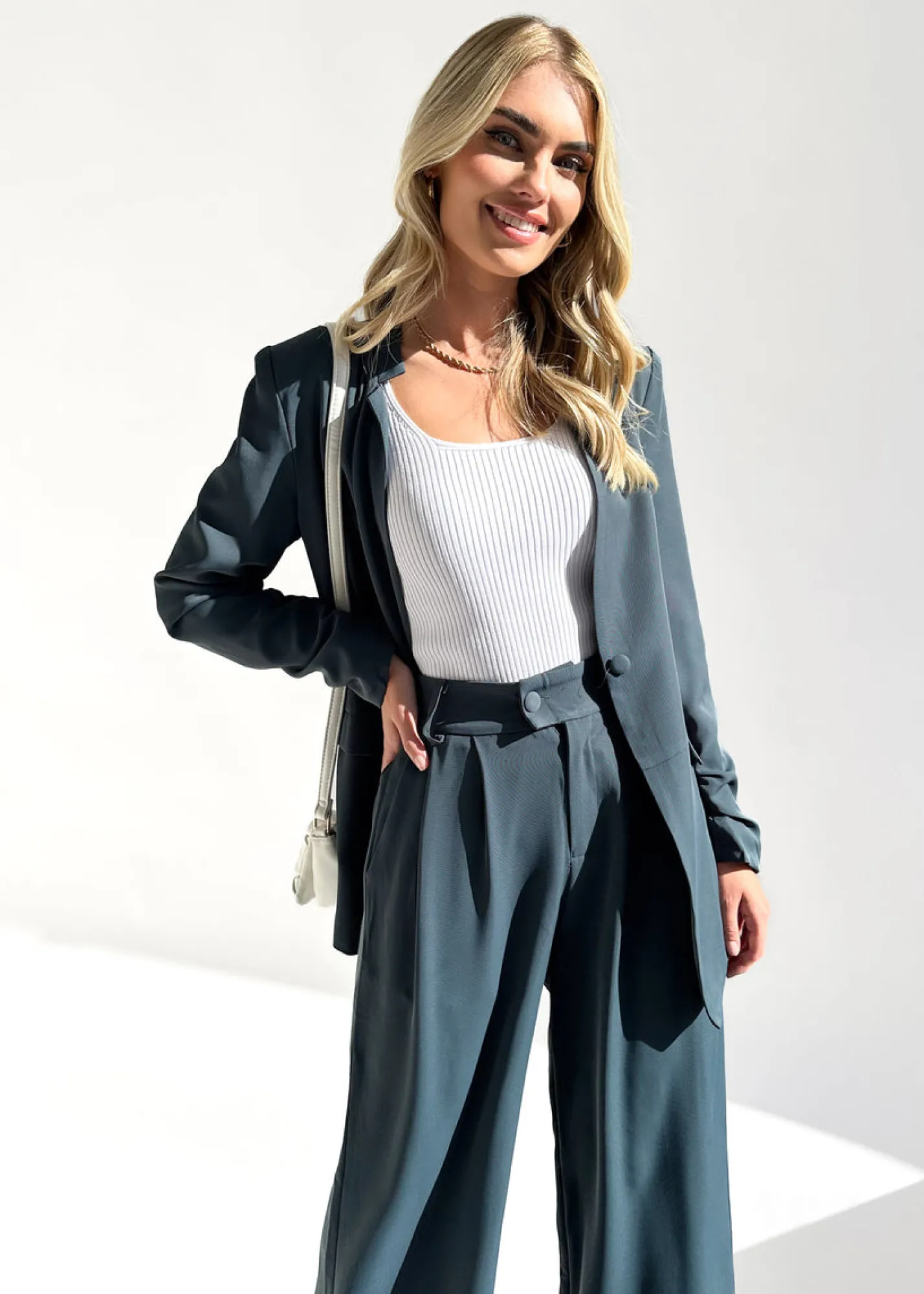 Women Gingham & Heels Sets>Rowan Blazer