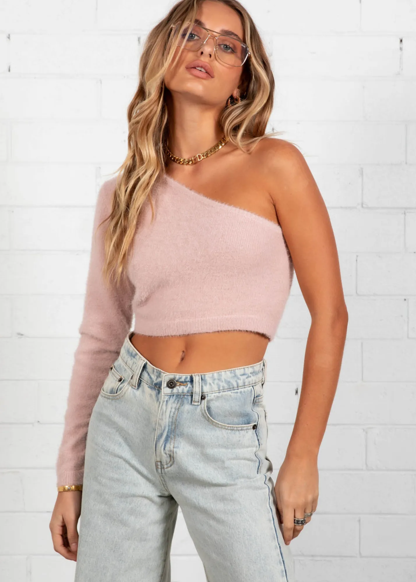 Women Gingham & Heels Sweaters>Rule Breaker Cropped Sweater