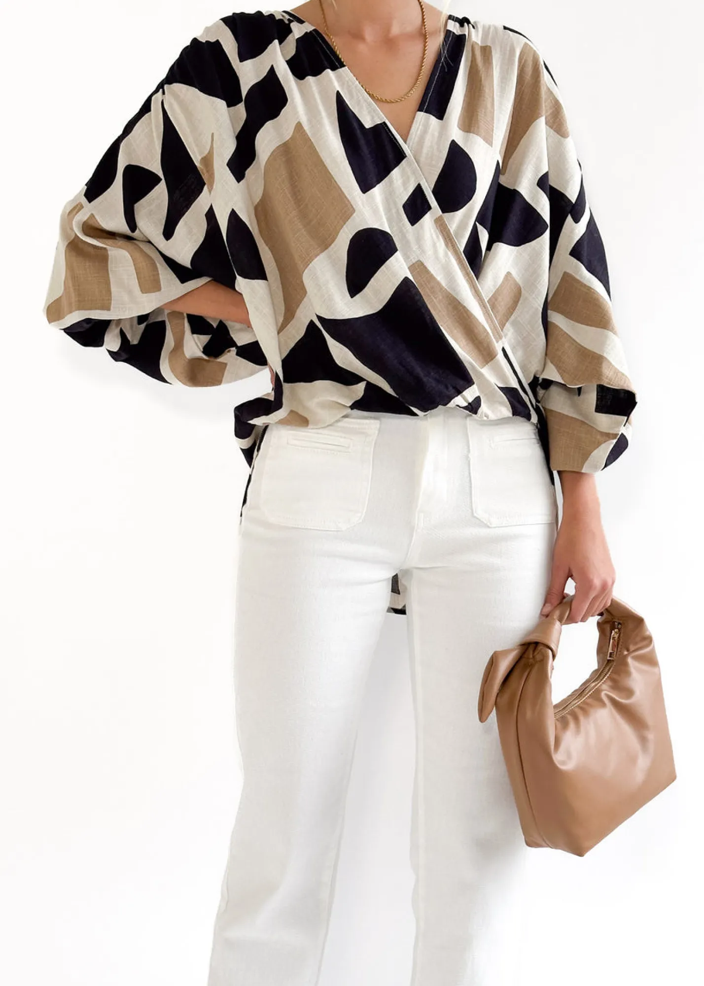 Women Gingham & Heels Blouses>Sammy Linen-Blend Blouse