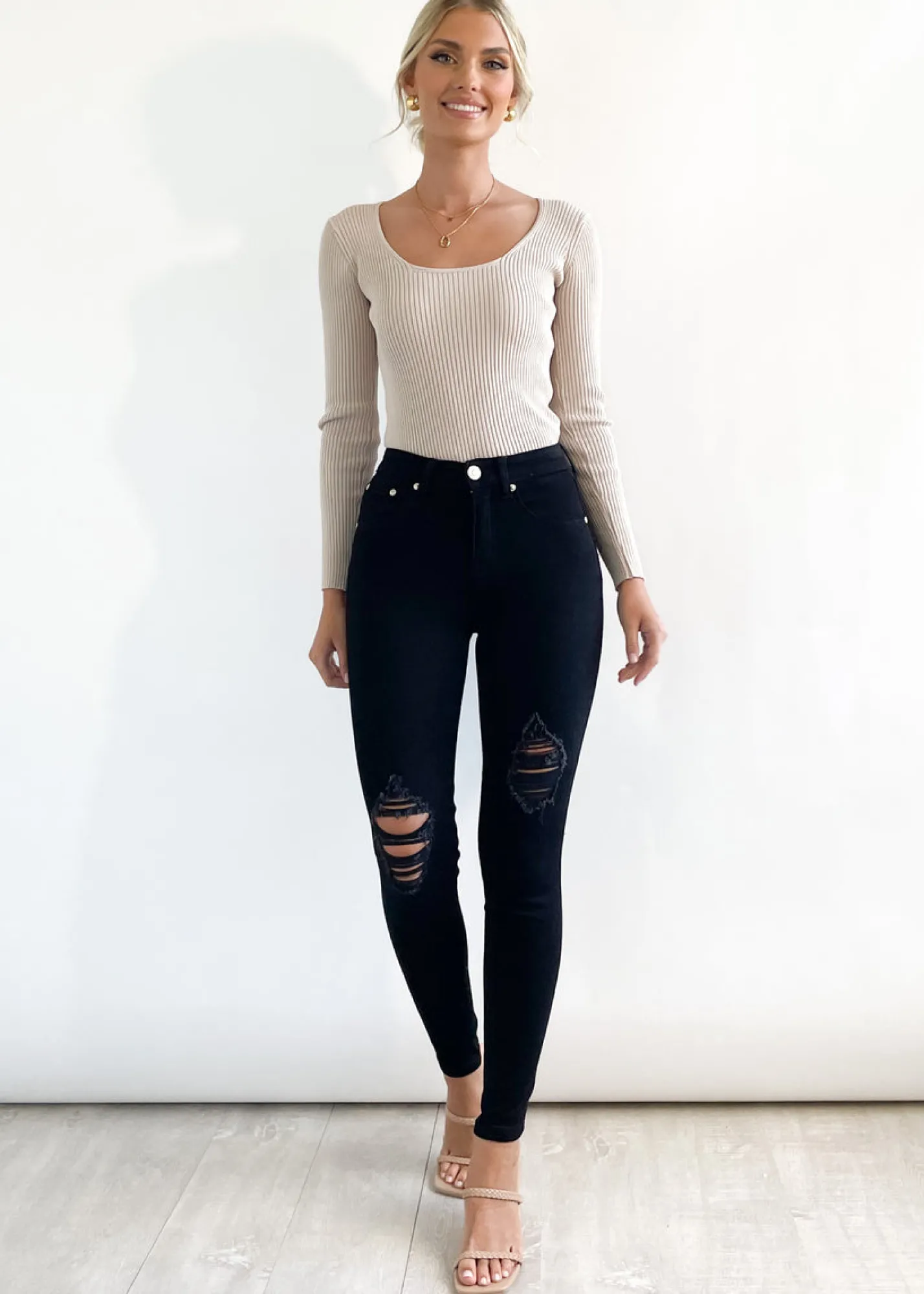 Women Gingham & Heels Jeans>Sannie High Rise Jeans