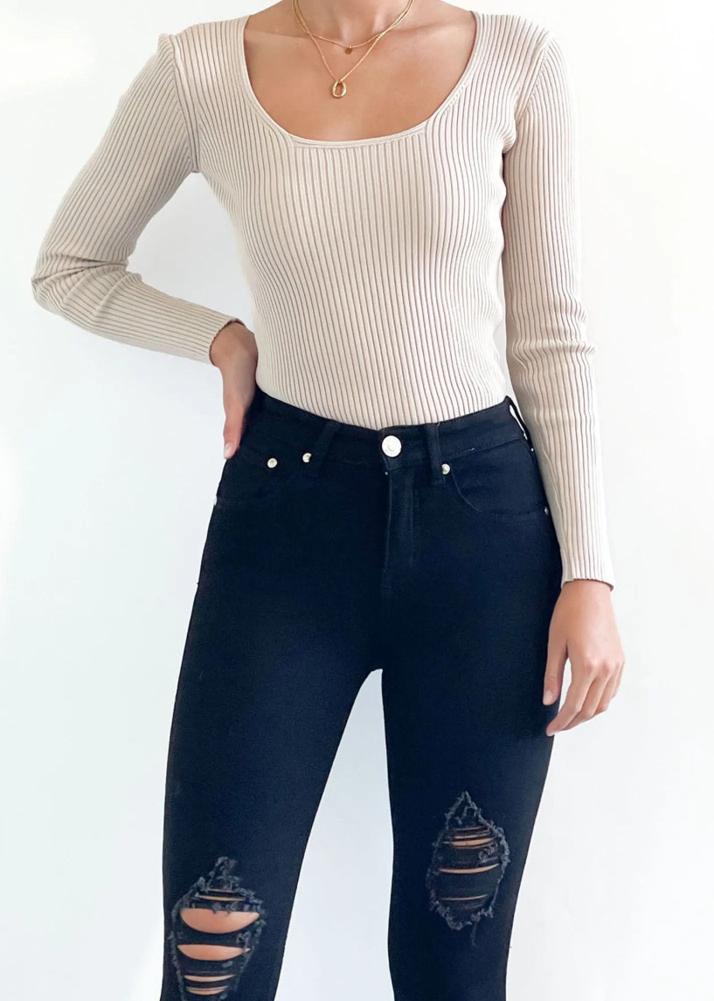 Women Gingham & Heels Jeans>Sannie High Rise Jeans