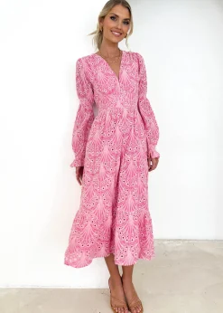 Women Gingham & Heels Maxi>Shamrine Anglaise Maxi Dress