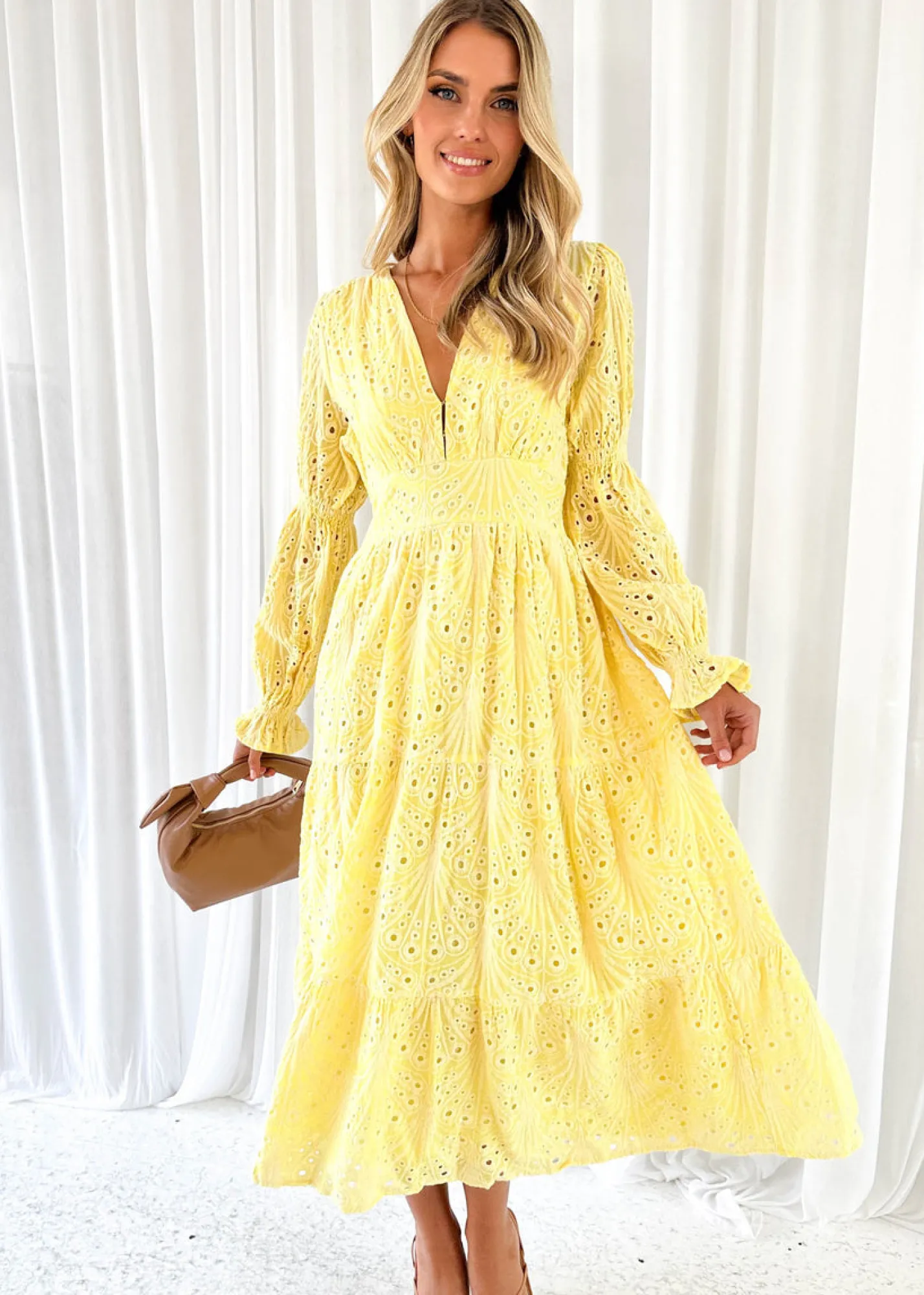 Women Gingham & Heels Maxi>Shamrine Anglaise Maxi Dress