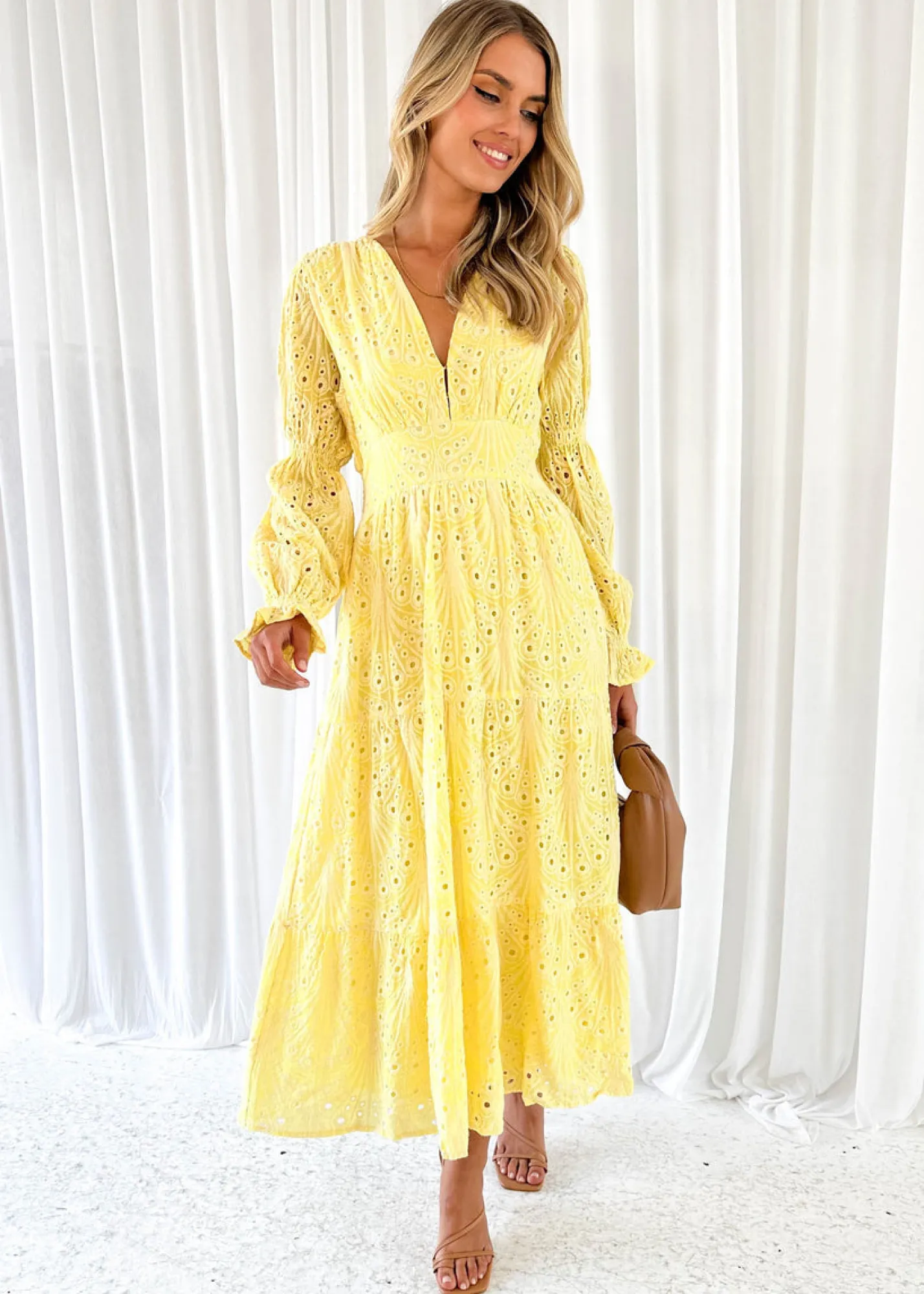 Women Gingham & Heels Maxi>Shamrine Anglaise Maxi Dress