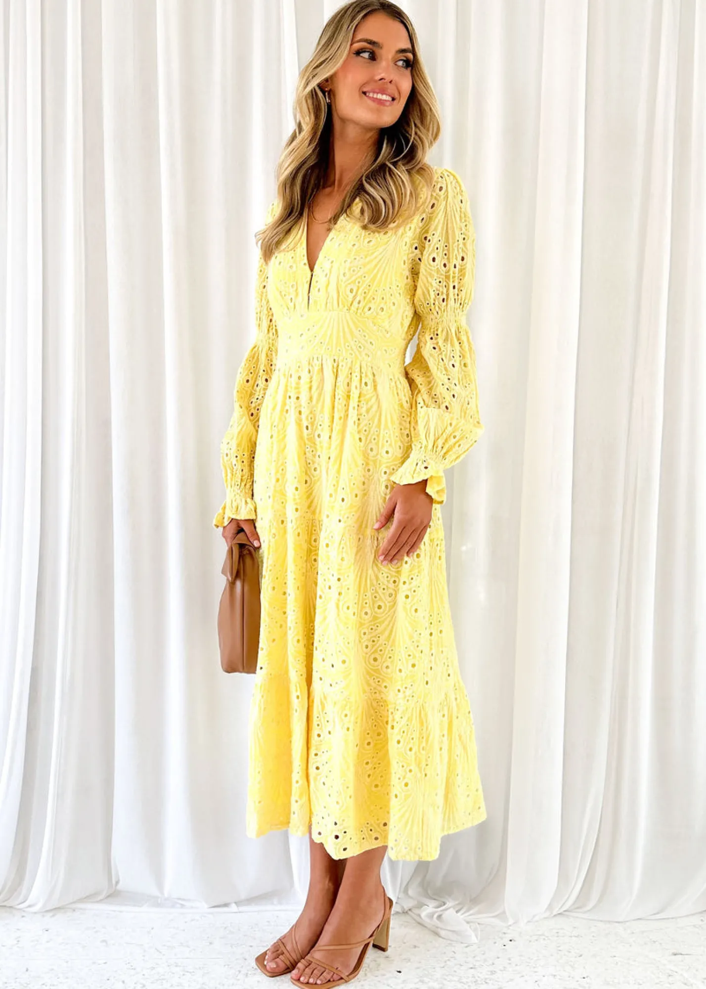 Women Gingham & Heels Maxi>Shamrine Anglaise Maxi Dress