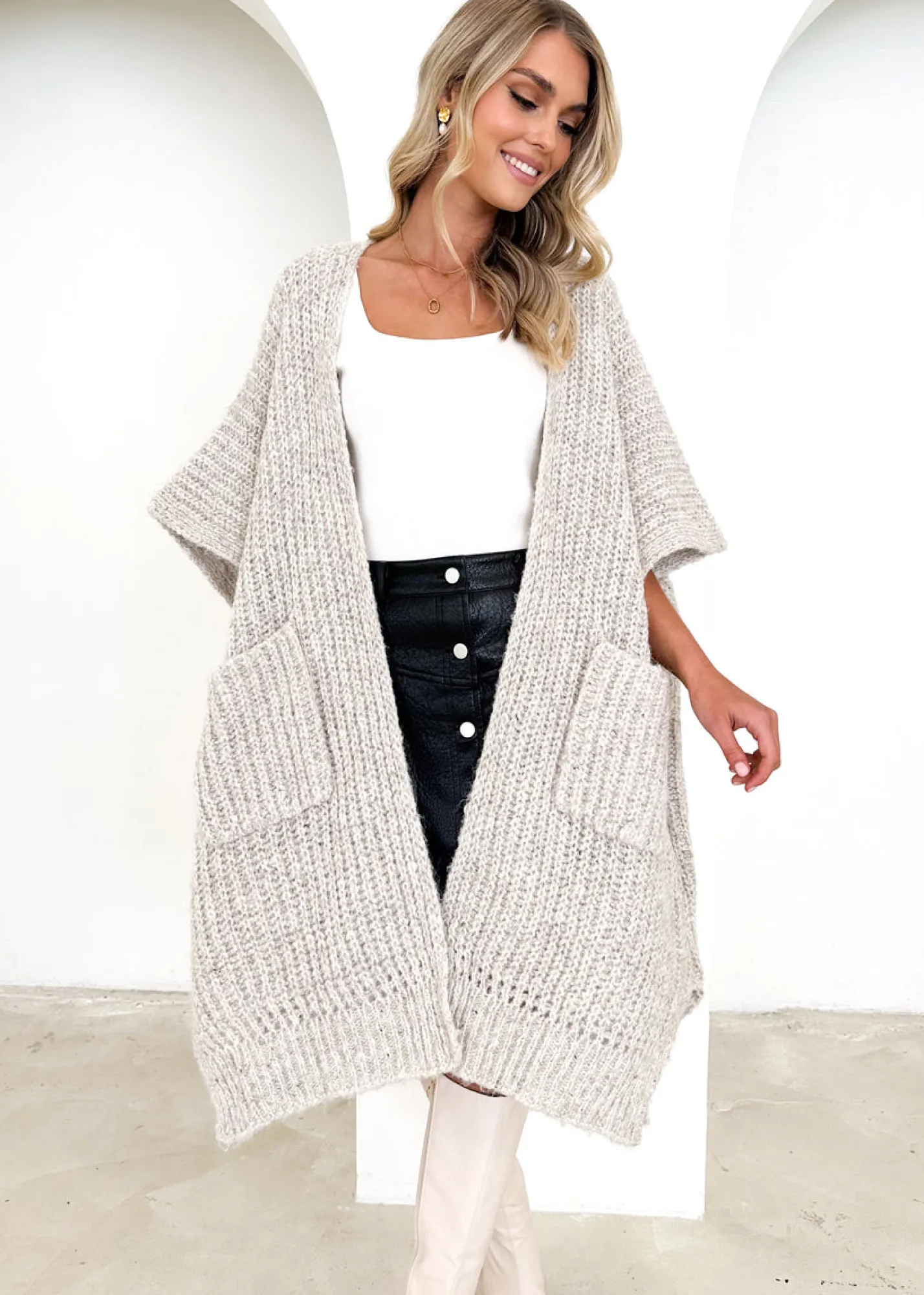 Women Gingham & Heels Singlets/Camis>Sharna Sleeveless Cardi