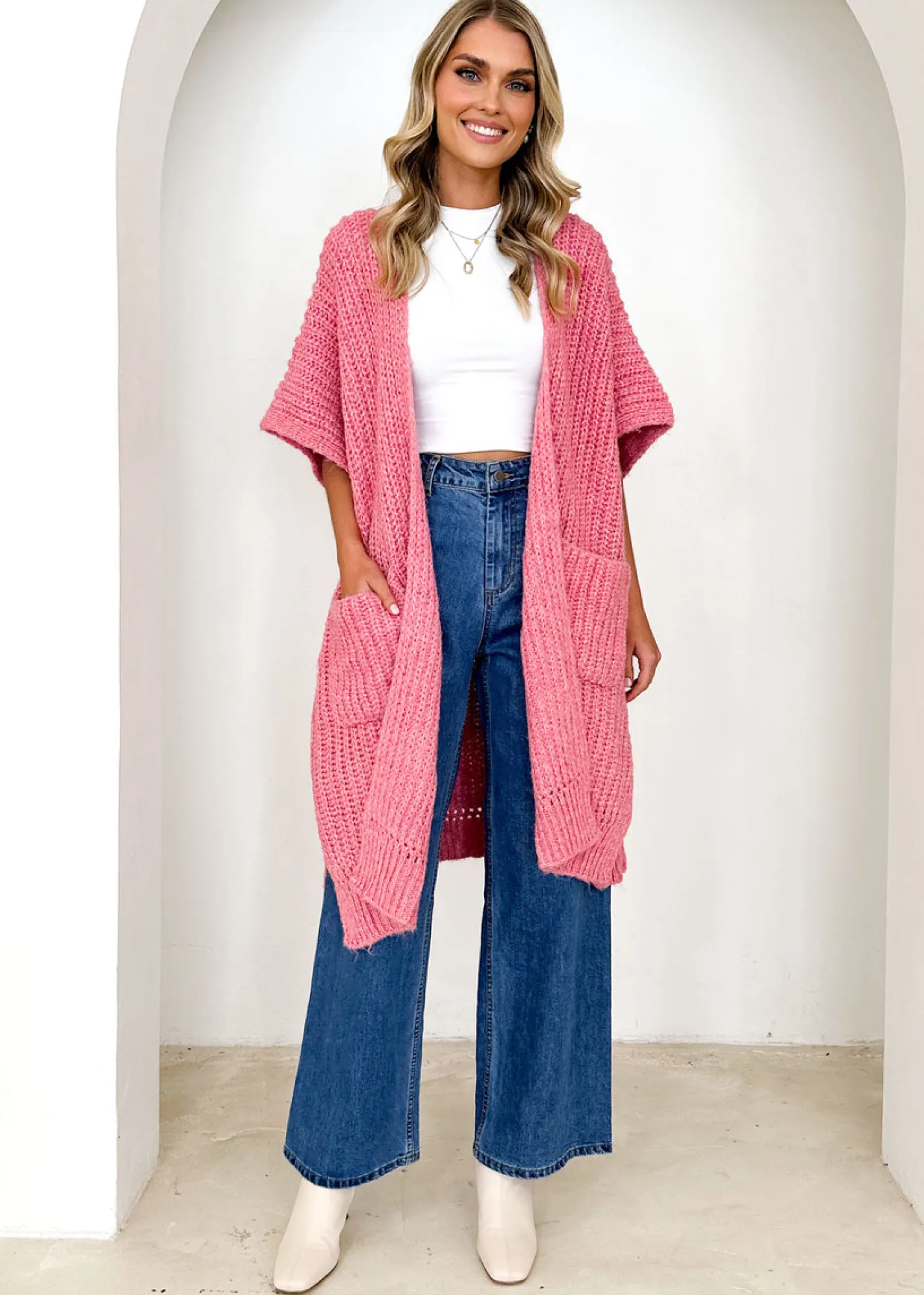 Women Gingham & Heels Singlets/Camis>Sharna Sleeveless Cardi