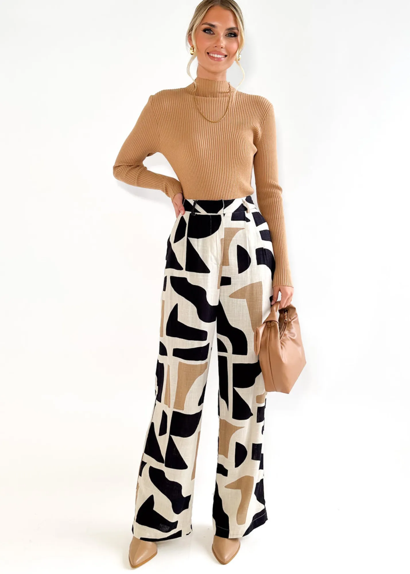 Women Gingham & Heels Sets>Sharni Linen Blend Pants