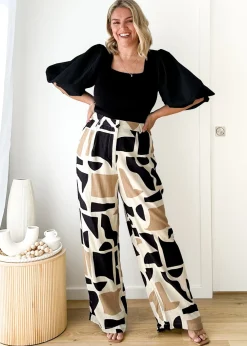 Women Gingham & Heels Sets>Sharni Linen Blend Pants