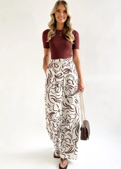 Women Gingham & Heels Pants>Sharni Linen Blend Pants