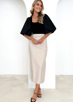 Women Gingham & Heels Skirts>Shaylanie Pu Midi Skirt
