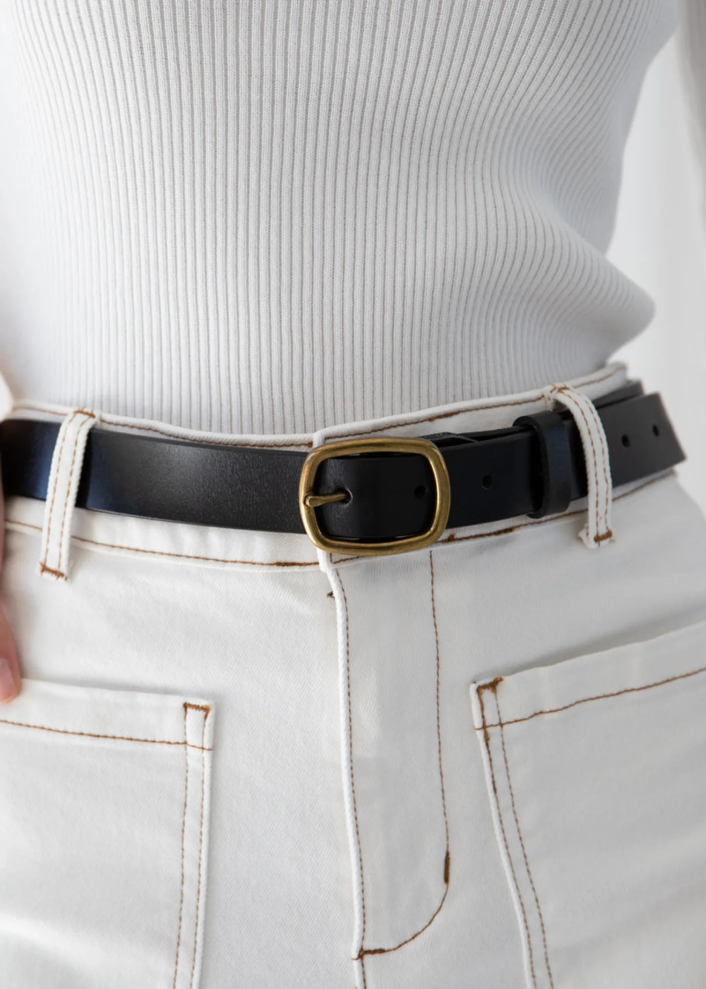 Women Gingham & Heels Belts>Shelby Leather Belt
