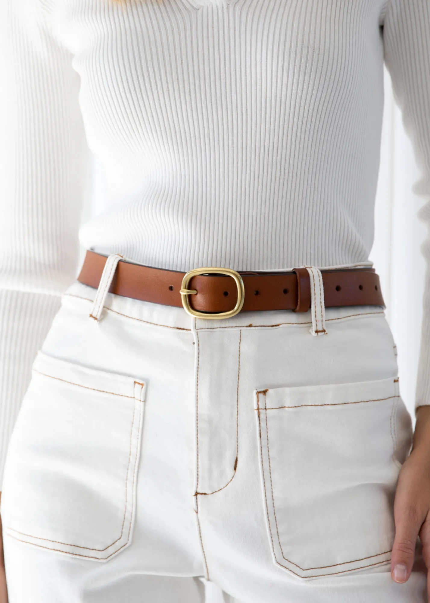 Women Gingham & Heels Belts>Shelby Leather Belt