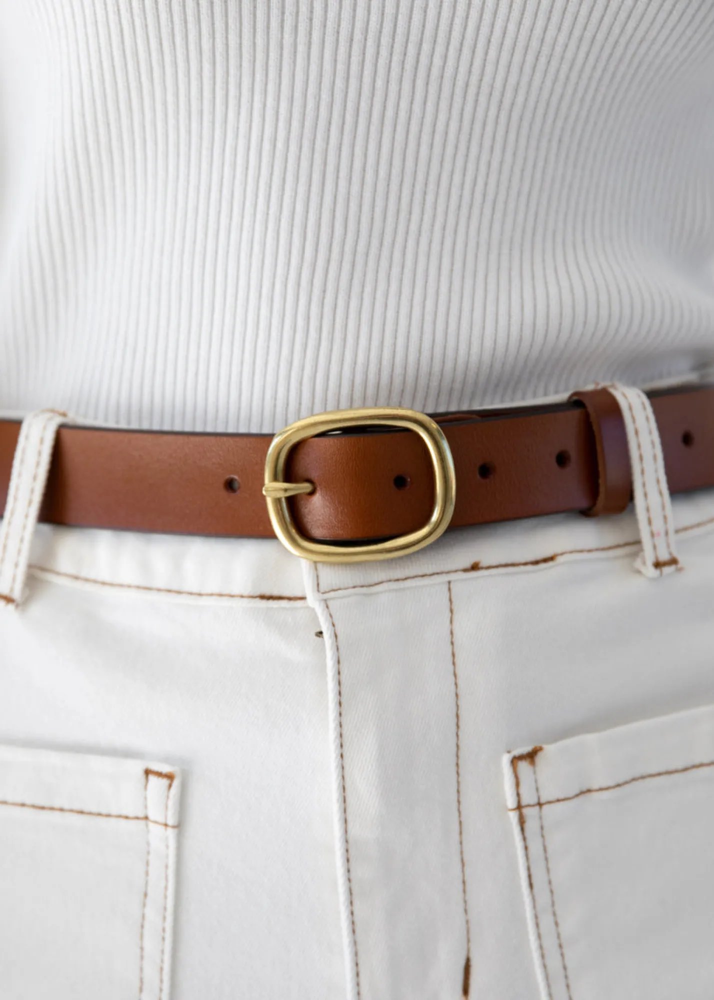 Women Gingham & Heels Belts>Shelby Leather Belt