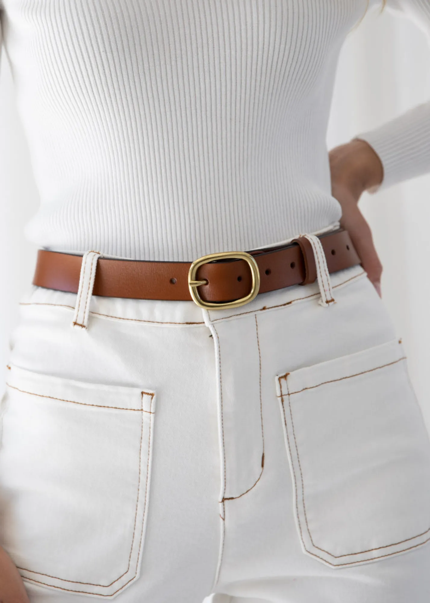 Women Gingham & Heels Belts>Shelby Leather Belt