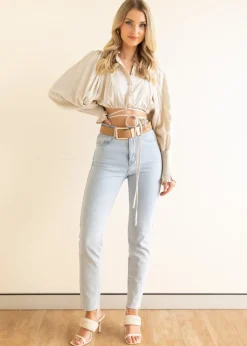 Women Gingham & Heels Crops><noscript><img width=