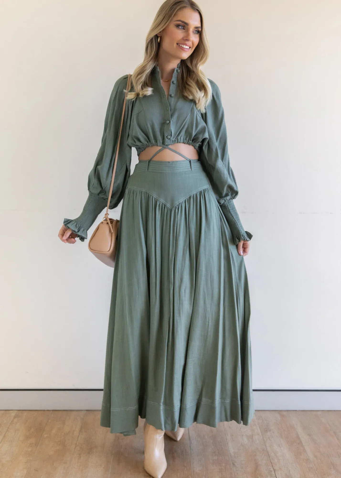 Women Gingham & Heels Sets>Siara Cropped Blouse
