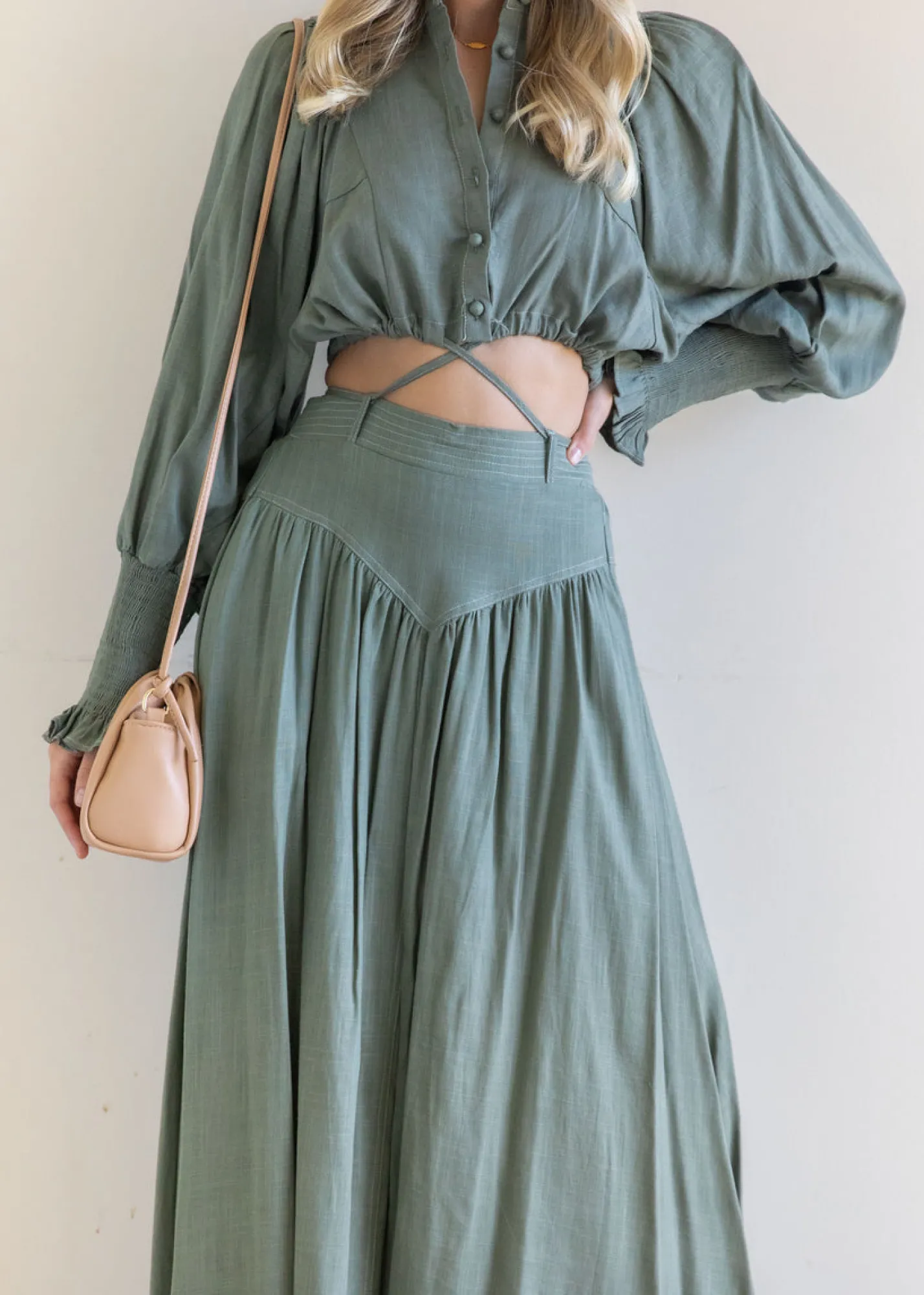 Women Gingham & Heels Crops>Siara Cropped Blouse