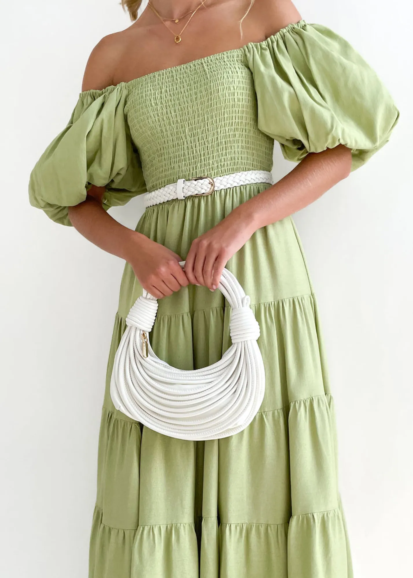 Women Gingham & Heels Maxi>Siennah Off Shoulder Maxi Dress