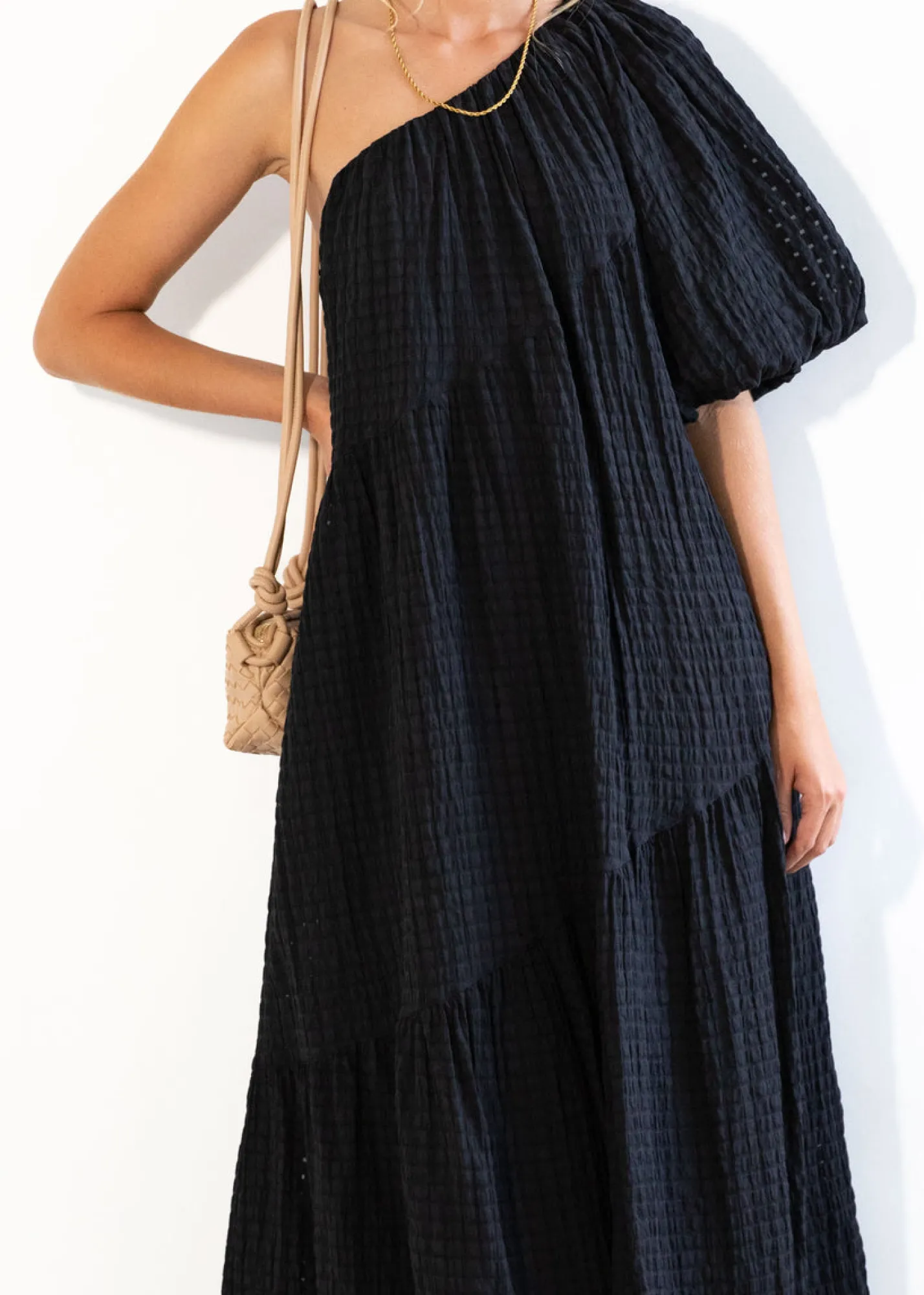 Women Gingham & Heels Maxi>Skylae One Shoulder Maxi Dress