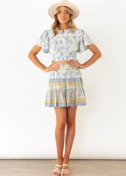 Women Gingham & Heels Blouses>Sol Cropped Blouse