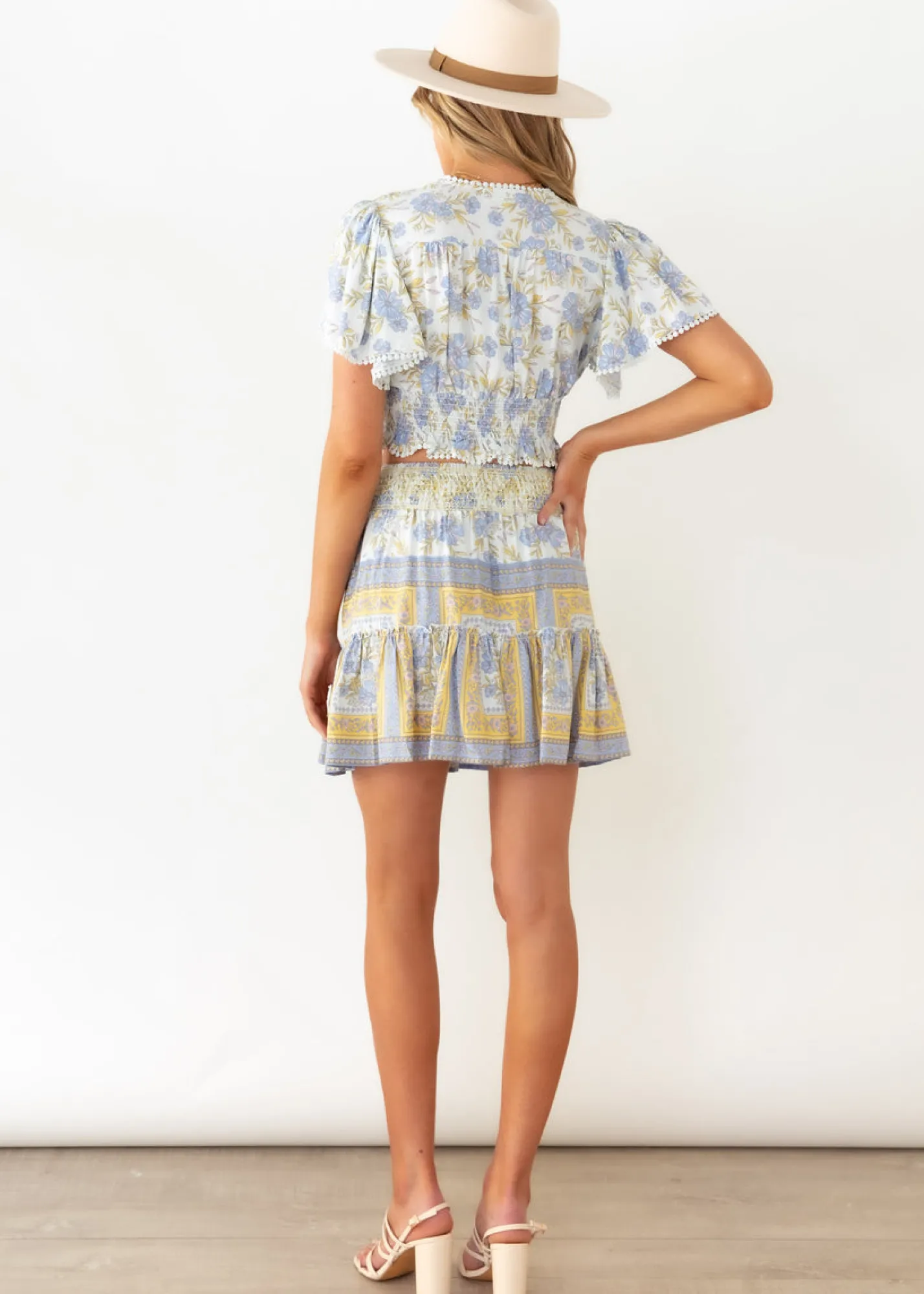 Women Gingham & Heels Blouses>Sol Cropped Blouse