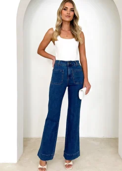 Women Gingham & Heels Jeans>Solita Wide Leg Jeans