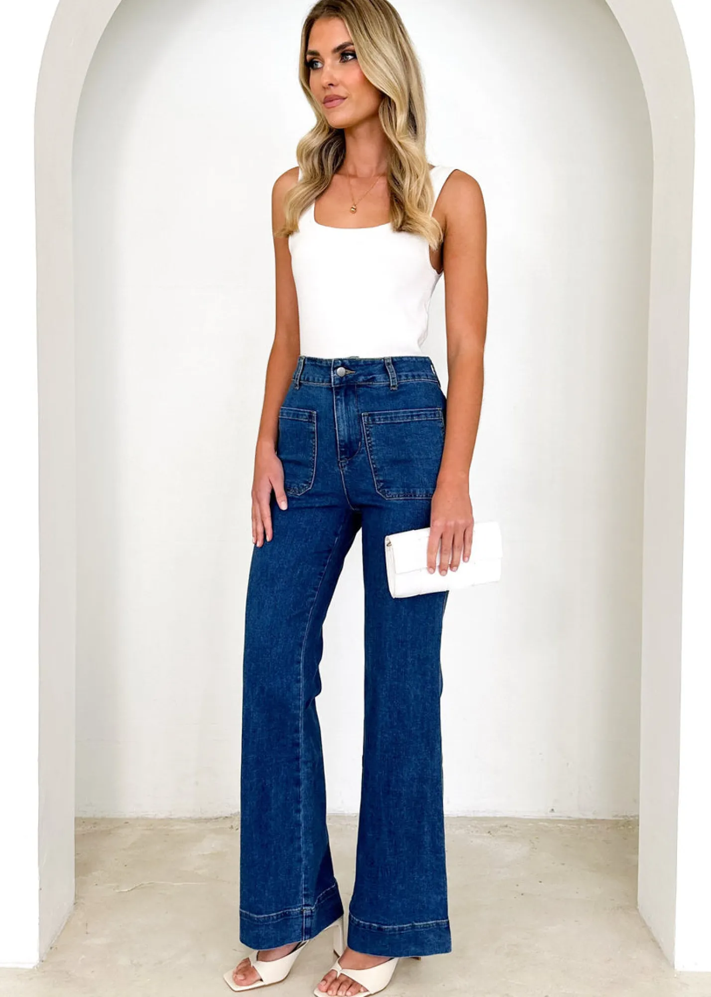 Women Gingham & Heels Jeans>Solita Wide Leg Jeans