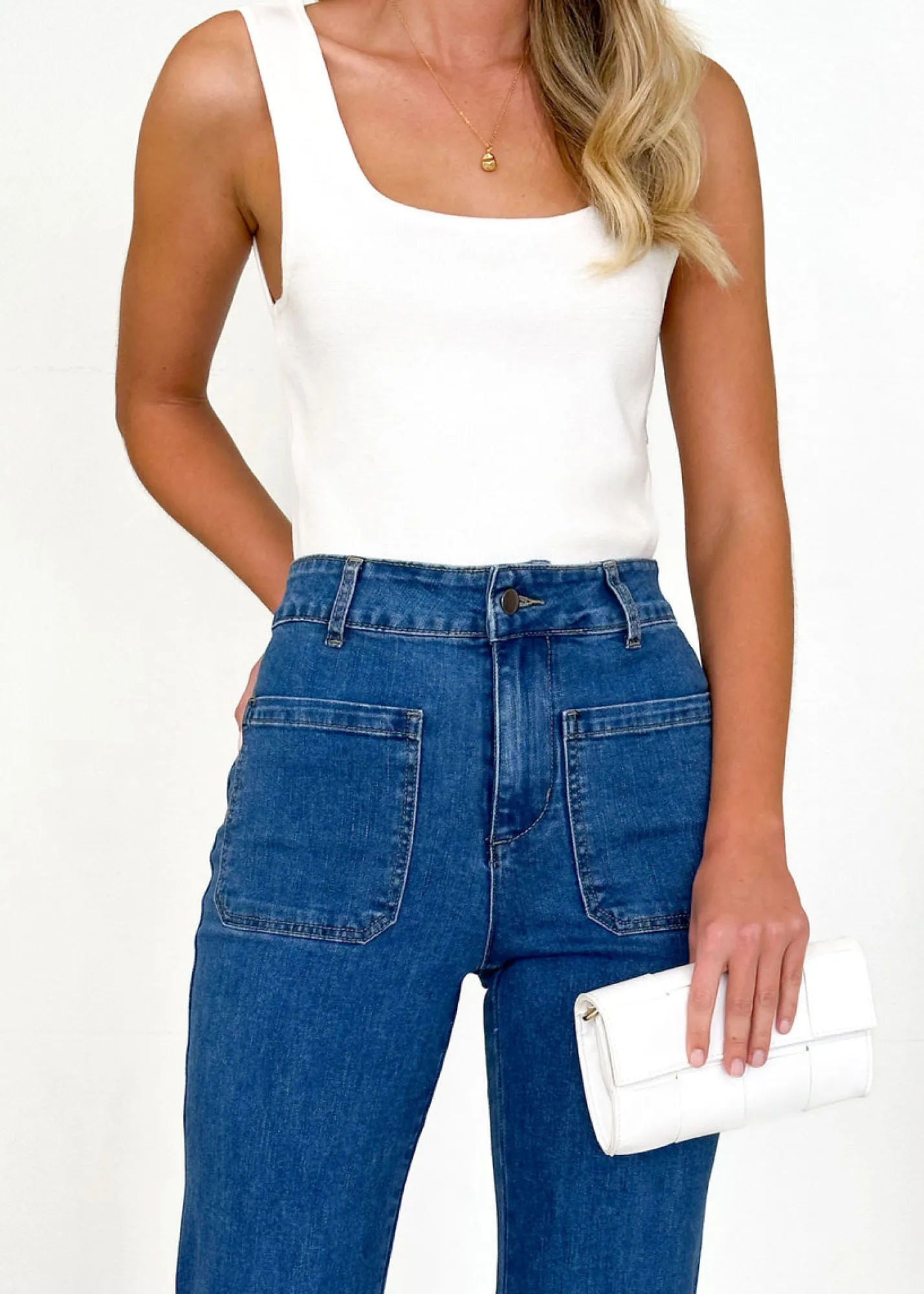 Women Gingham & Heels Jeans>Solita Wide Leg Jeans