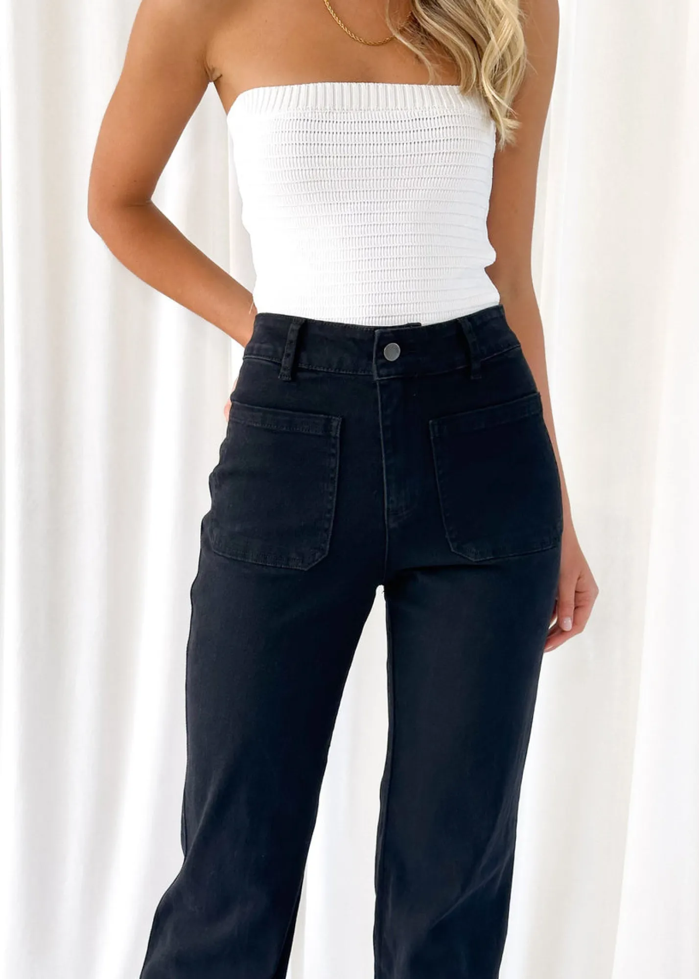Women Gingham & Heels Jeans>Solita Wide Leg Jeans
