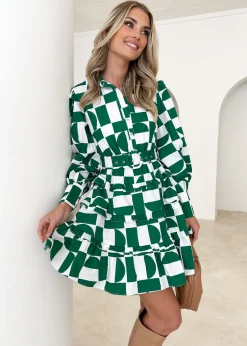 Women Gingham & Heels Short>Starren Dress