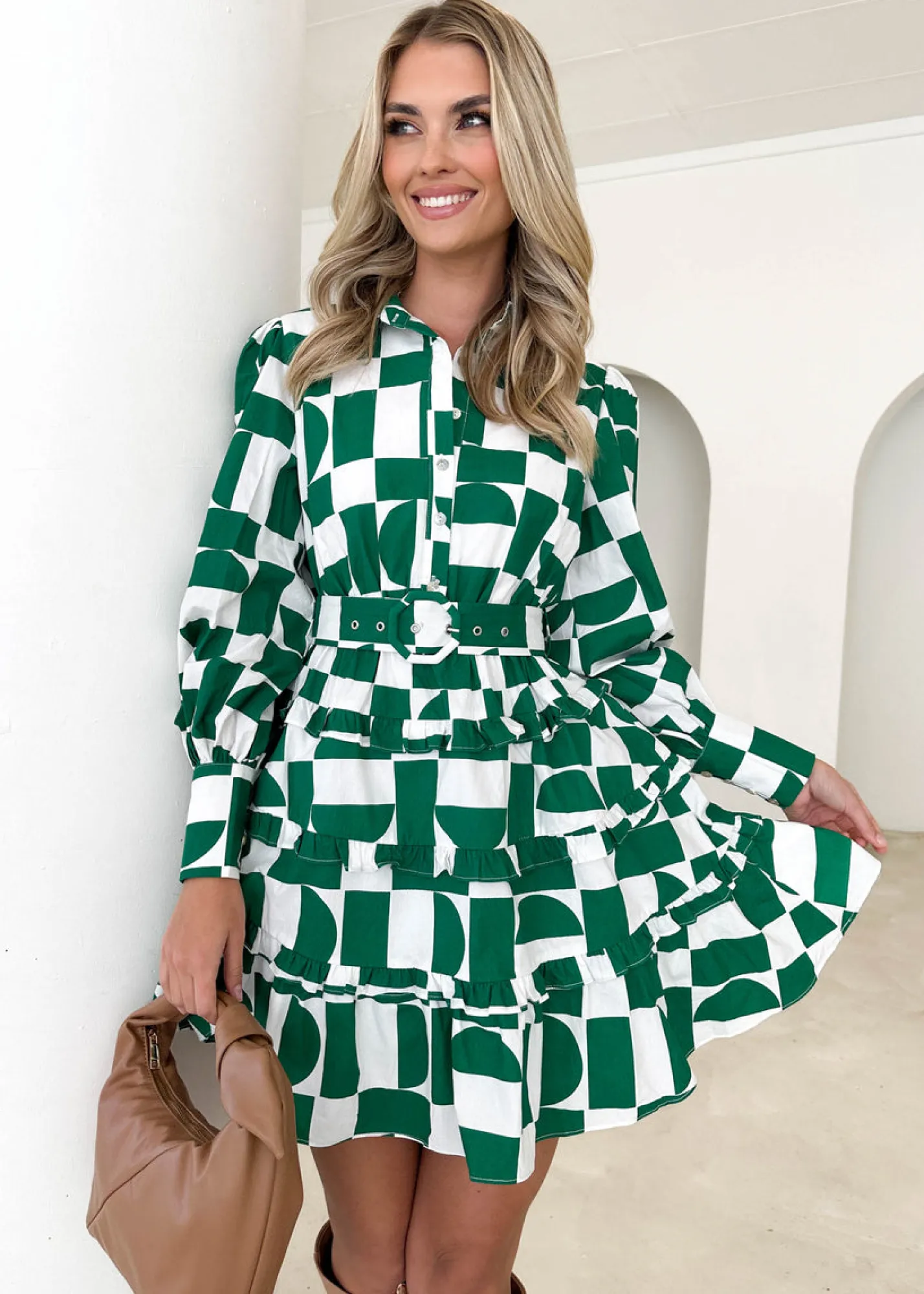 Women Gingham & Heels Short>Starren Dress
