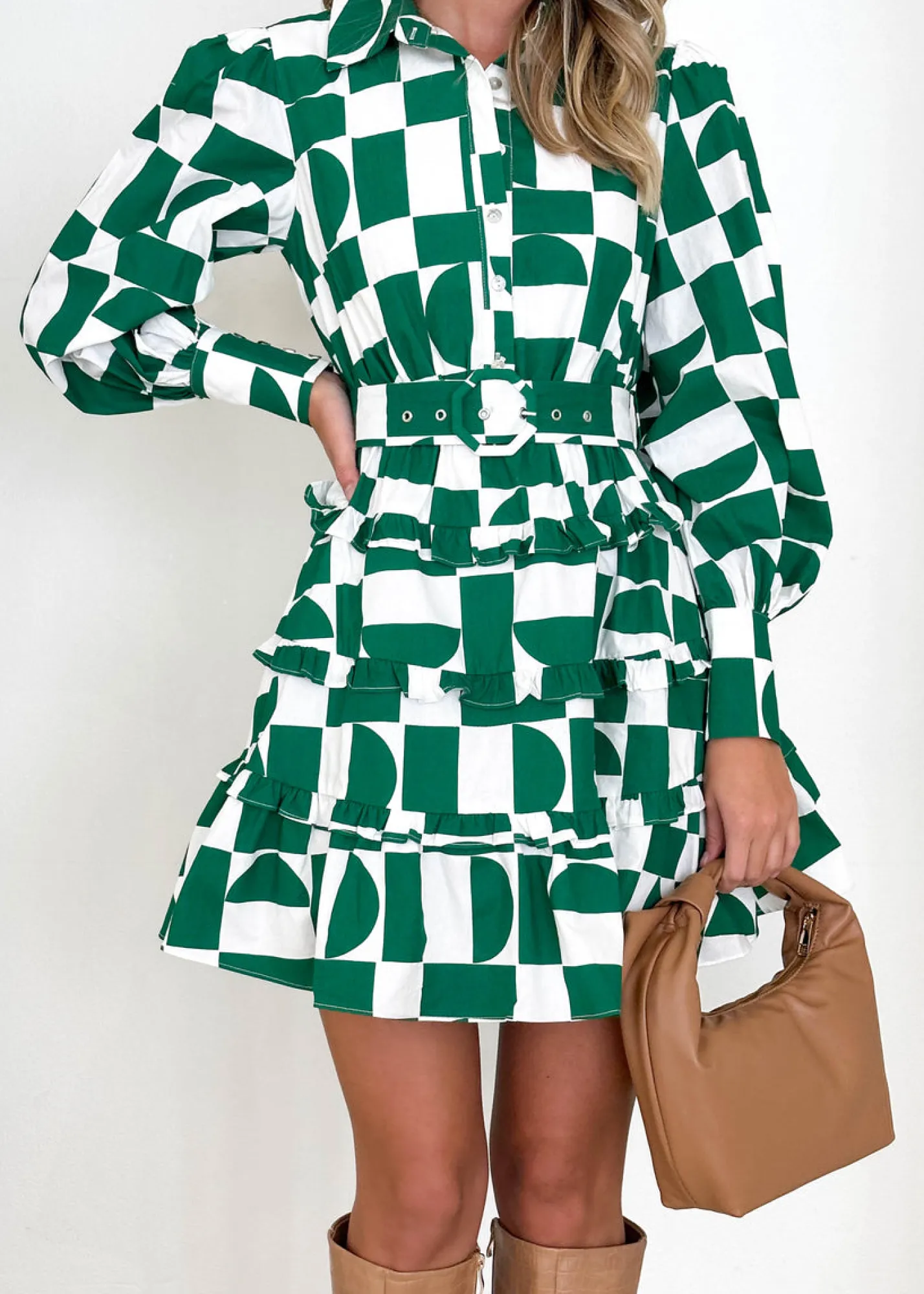 Women Gingham & Heels Short>Starren Dress