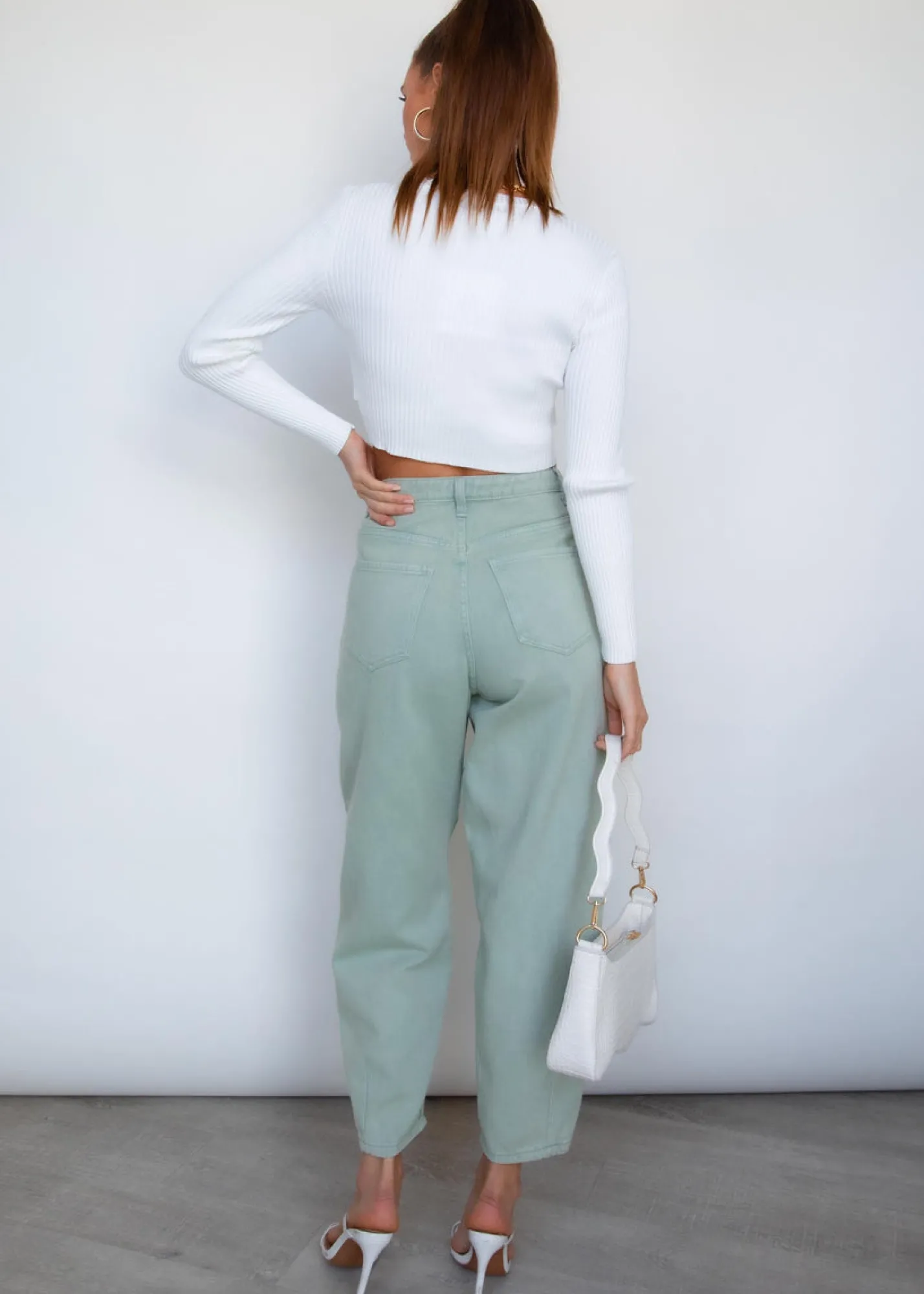 Women Gingham & Heels Crops>Stay Golden Knit Crop