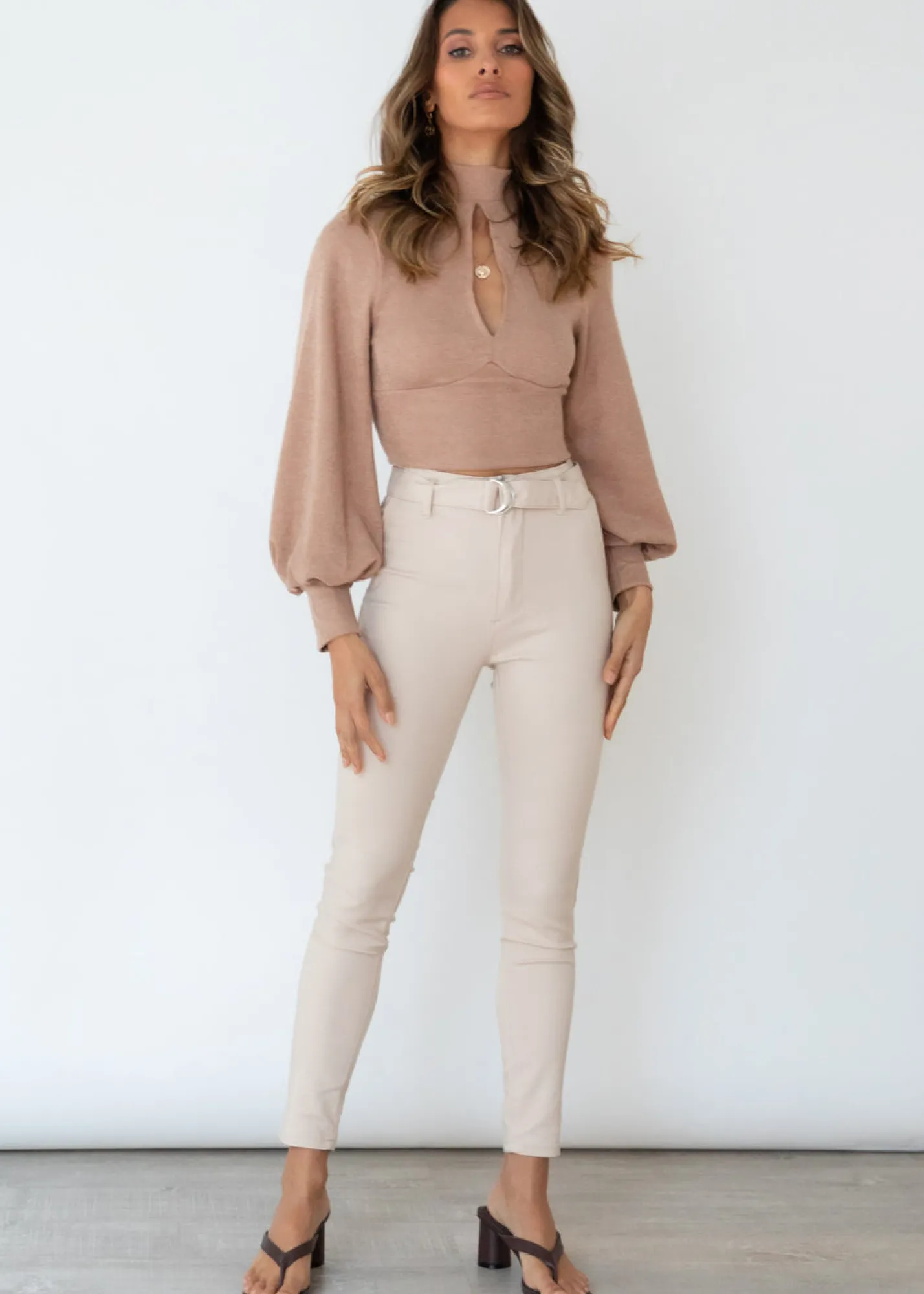 Women Gingham & Heels Crops>Steffi Knit Crop