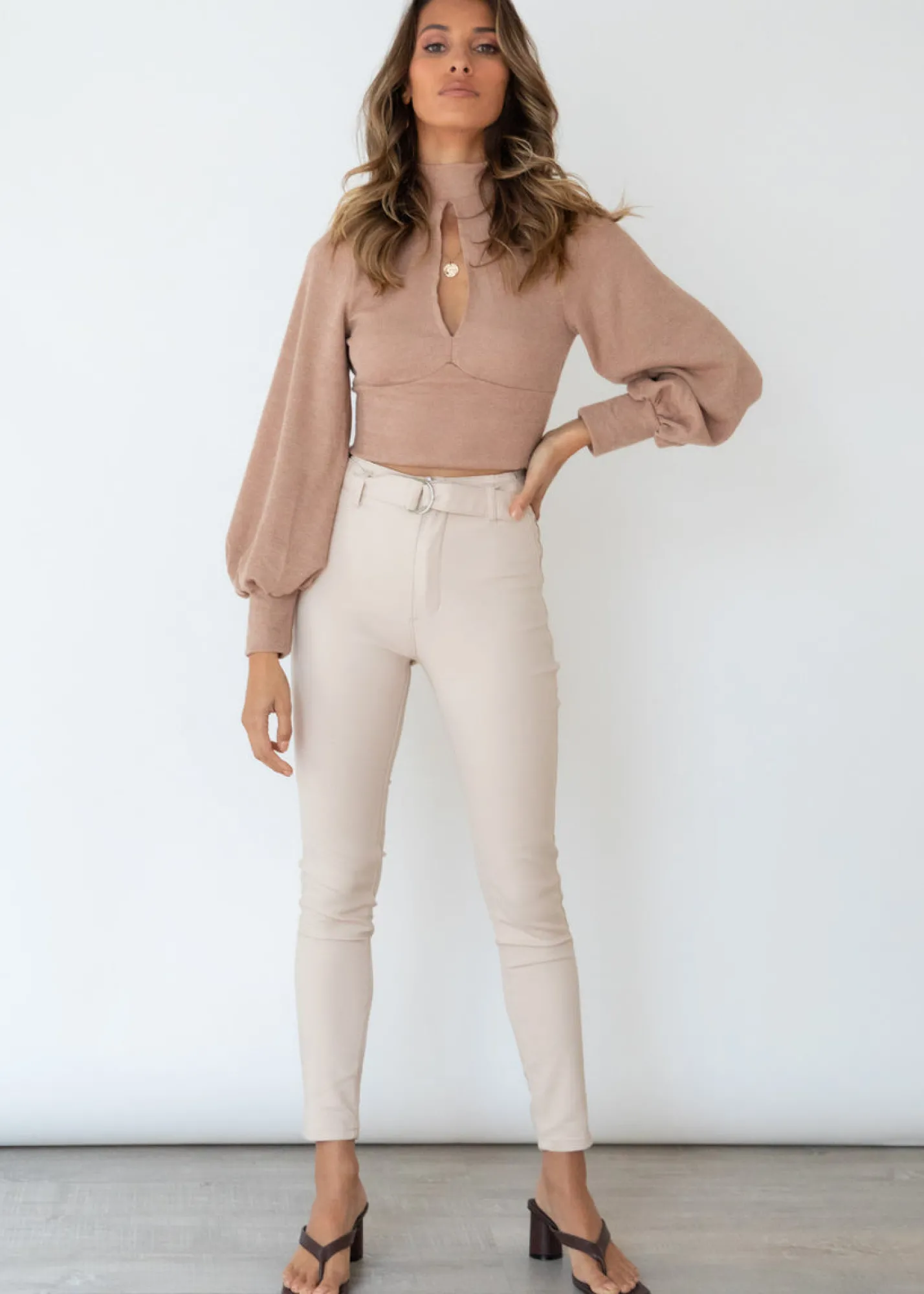 Women Gingham & Heels Crops>Steffi Knit Crop