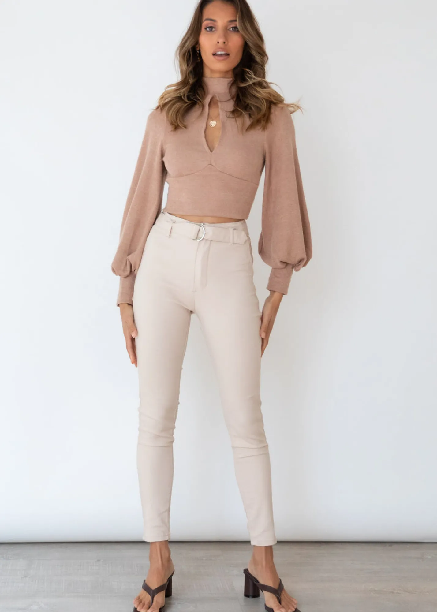 Women Gingham & Heels Crops>Steffi Knit Crop