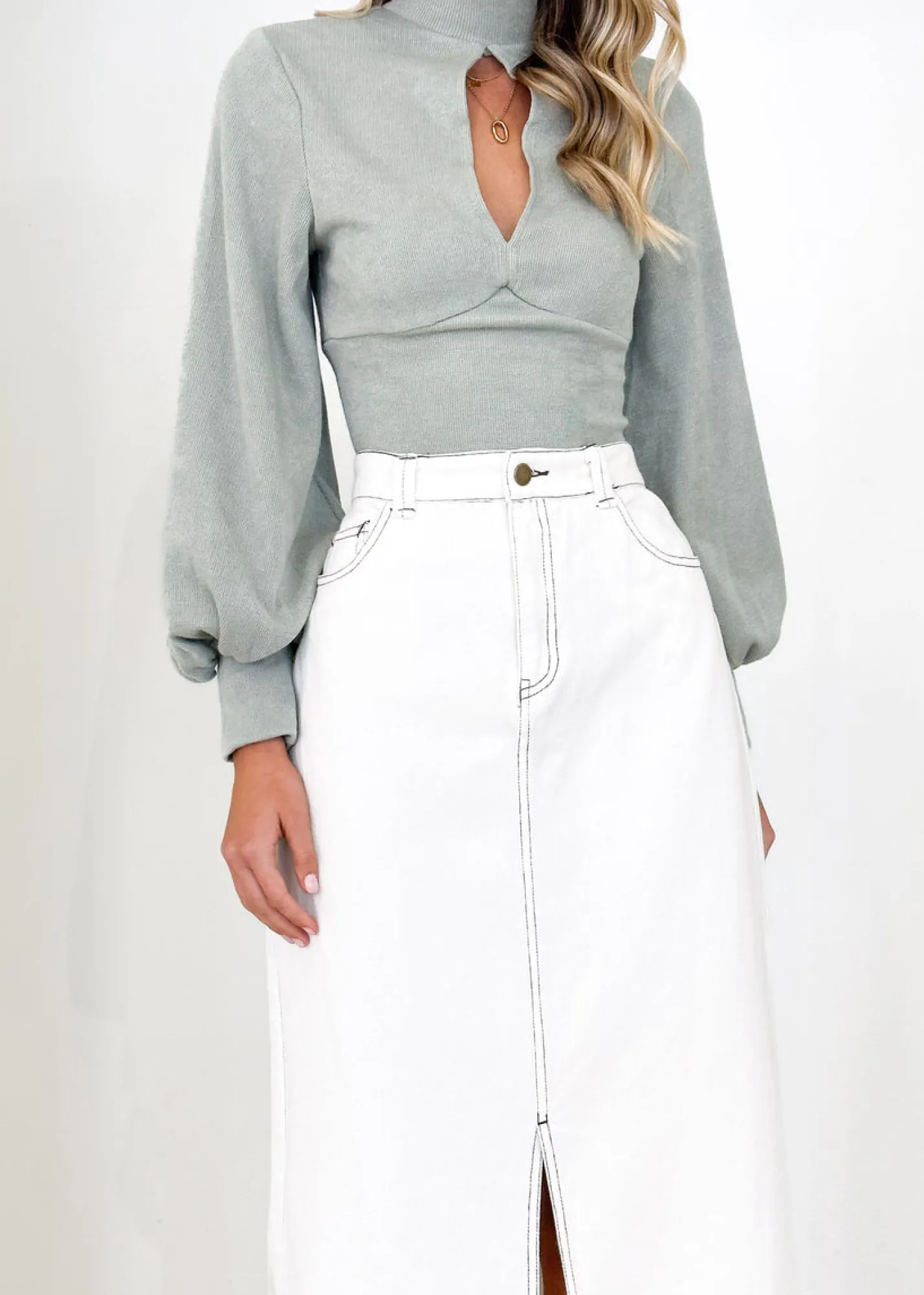 Women Gingham & Heels Crops>Steffi Knit Crop