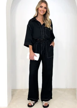 Women Gingham & Heels Pants>Tallulah Linen Pants