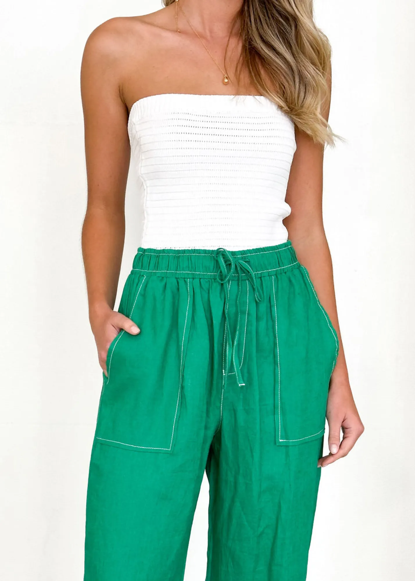 Women Gingham & Heels Pants>Tallulah Linen Pants
