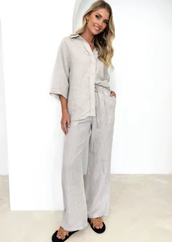 Women Gingham & Heels Pants>Tallulah Linen Pants