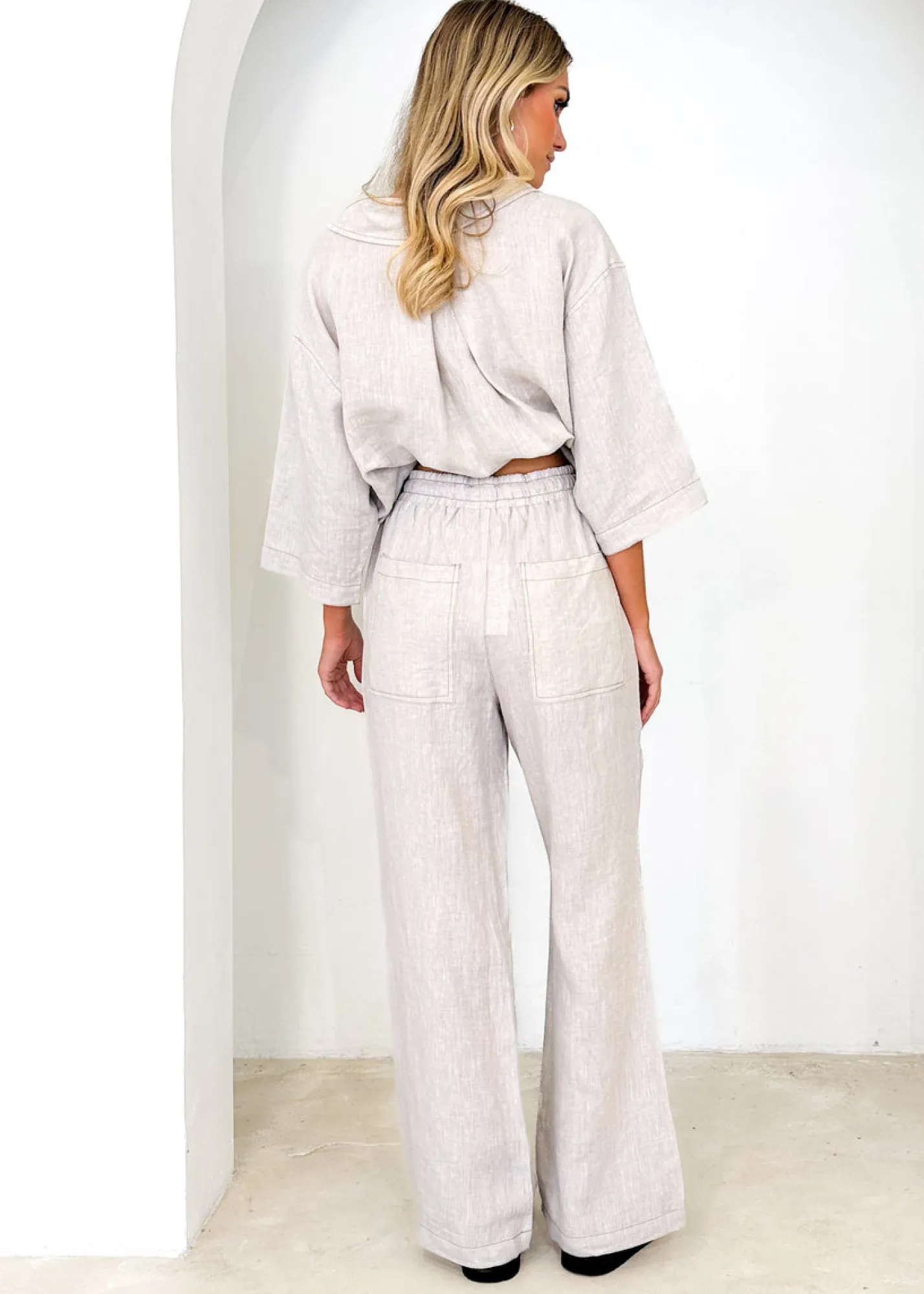 Women Gingham & Heels Sets>Tallulah Linen Pants