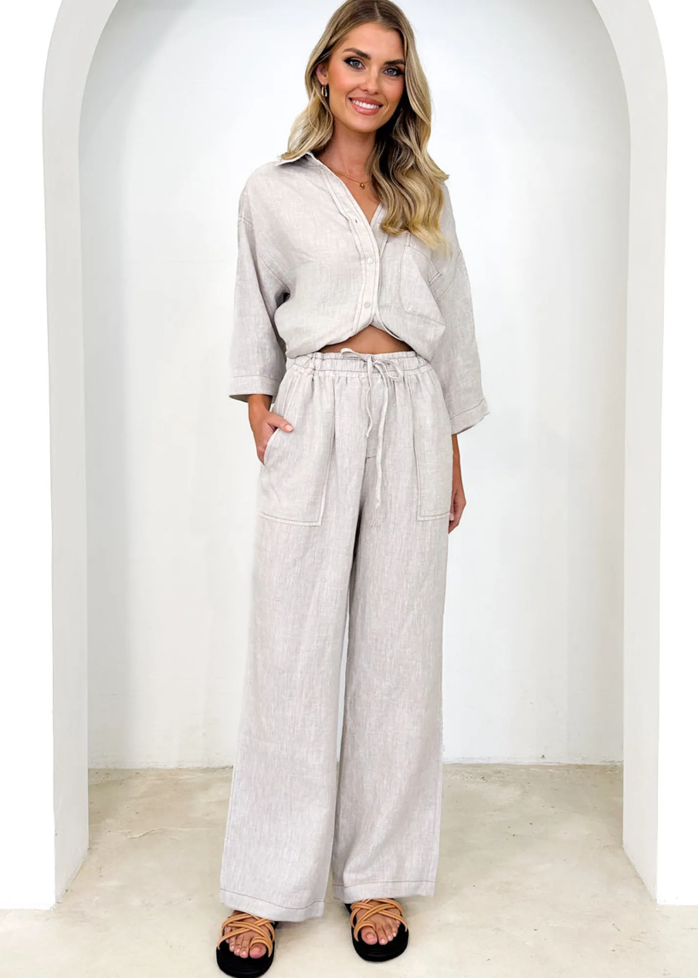 Women Gingham & Heels Shirts>Tallulah Linen Shirt
