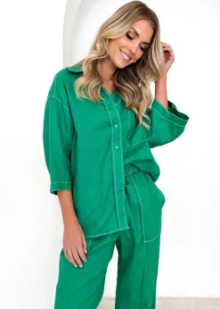 Women Gingham & Heels Shirts>Tallulah Linen Shirt