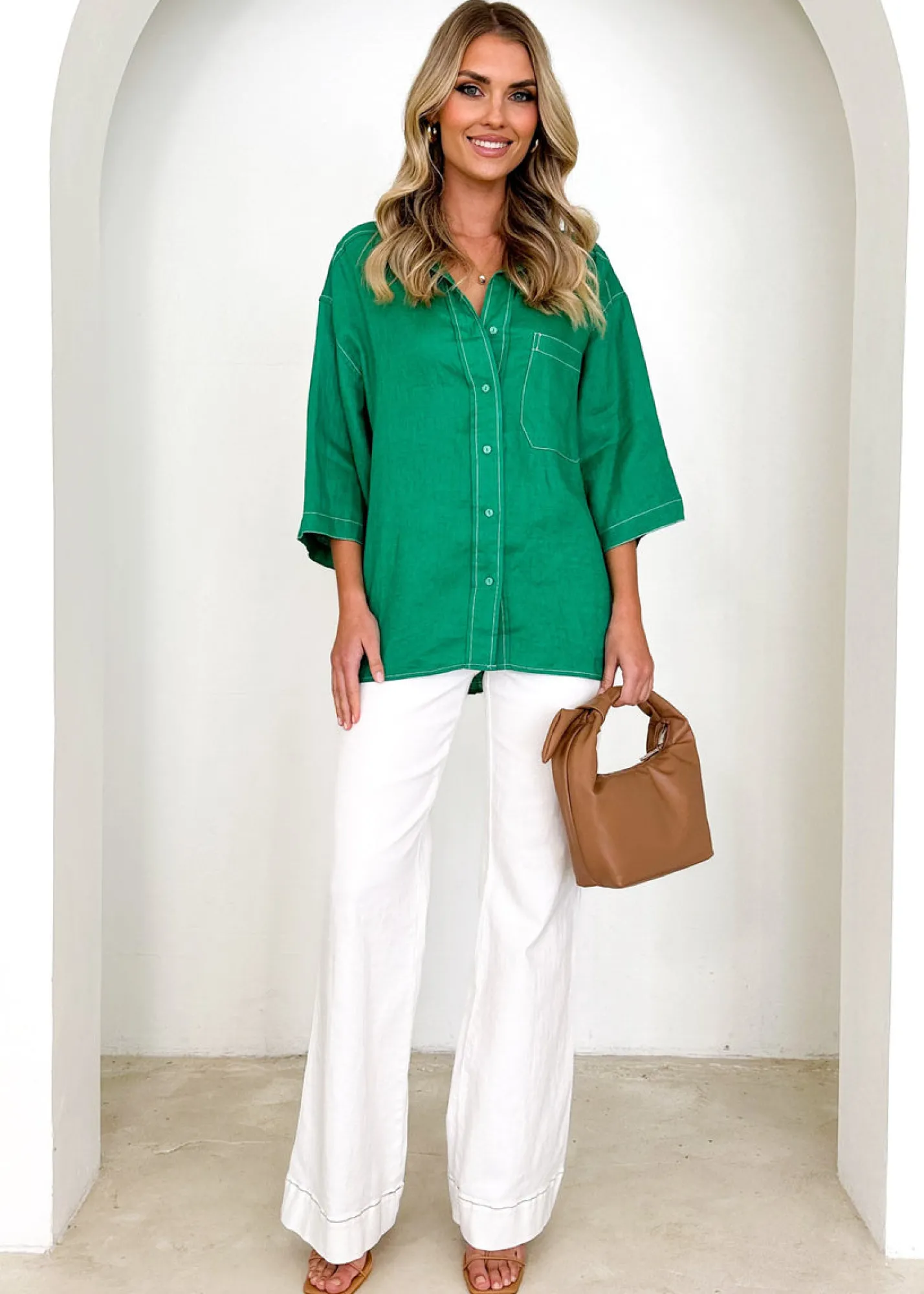 Women Gingham & Heels Shirts>Tallulah Linen Shirt